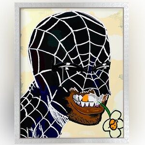 Black and White Spider Mask Art Print
